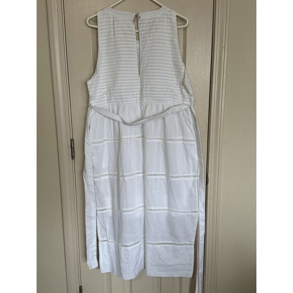 New Gretchen Scott La Di Da White Embroidered Sleeveless Eyelet Dress Large /n2 - Picture 2 of 7